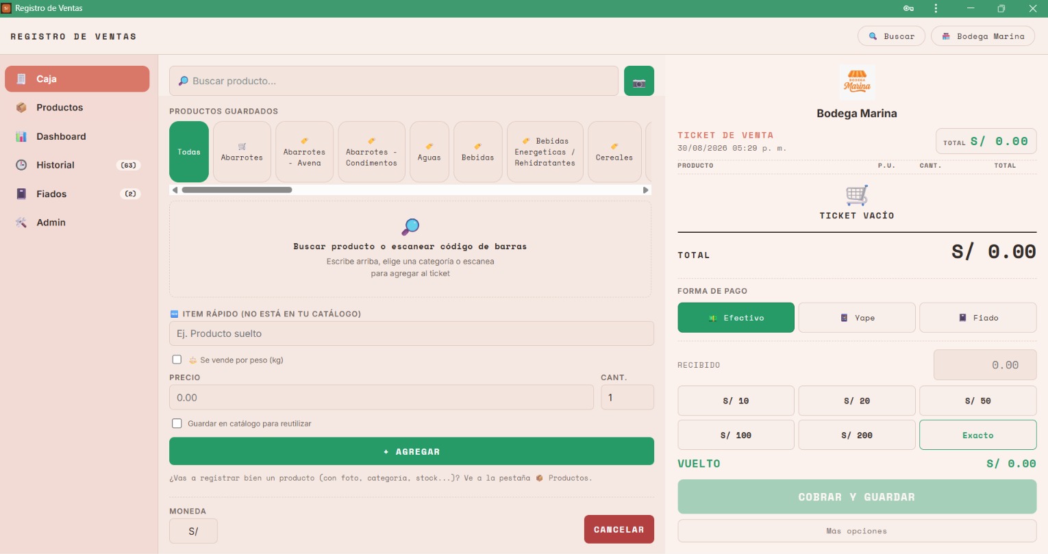 Mockup de POS Bodega